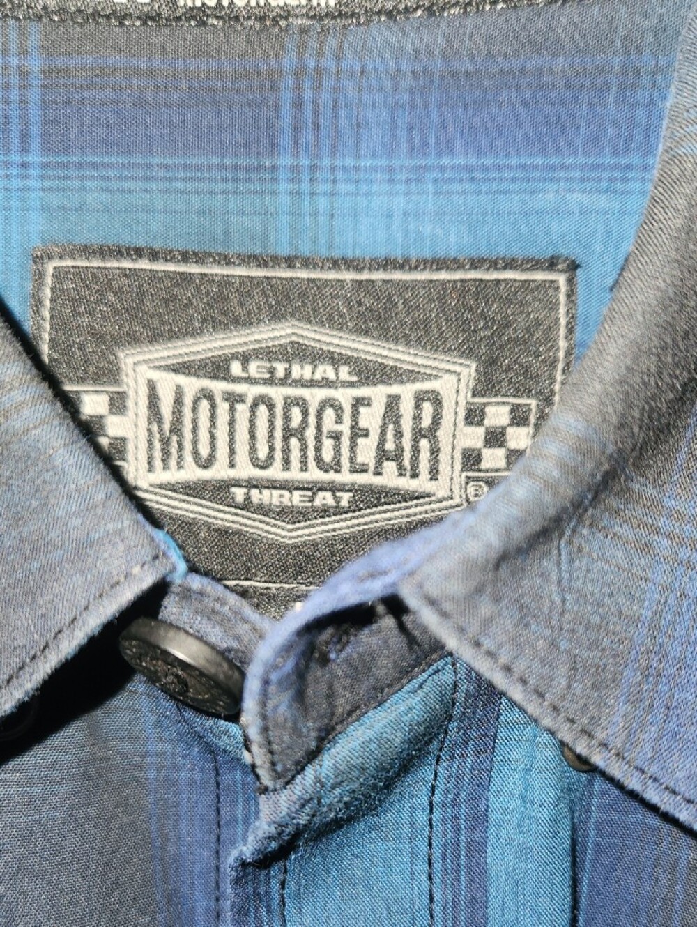 Men's Blue Plaid Button-Down Shirt - Picture 4 of 7